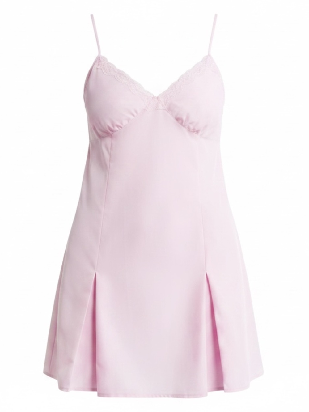 Open Edit Taffeta Pleated Sleeveless Mini Dress XS Pink Pirouette - Picture 1 of 9